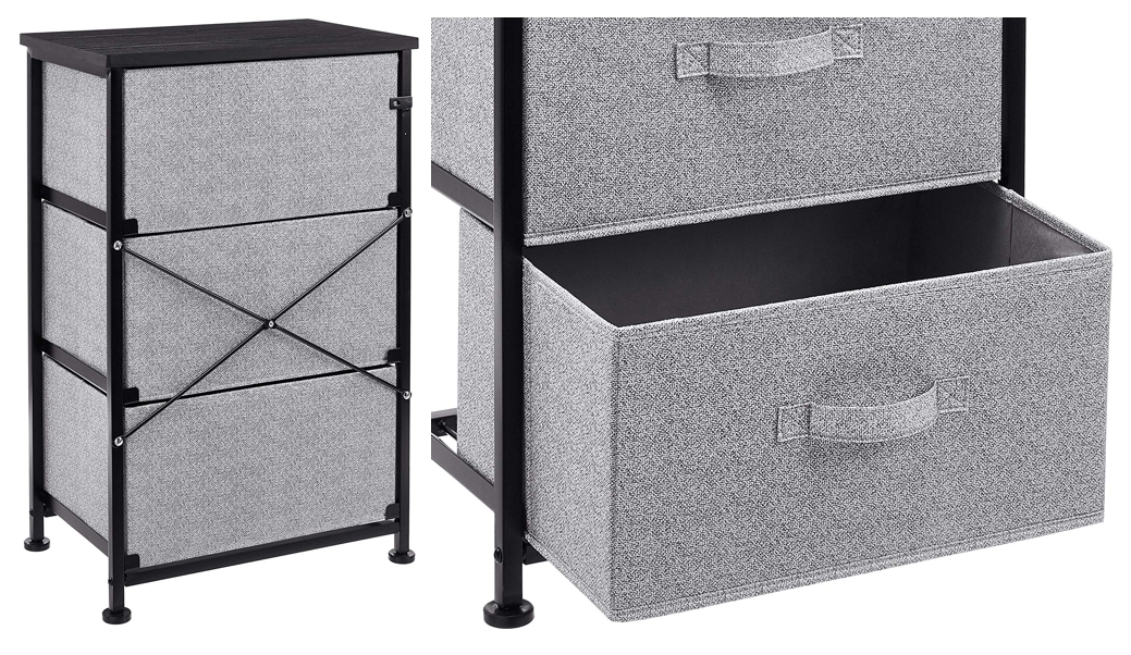 Mueble de almacenaje con 3 cajones AmazonBasics detalles