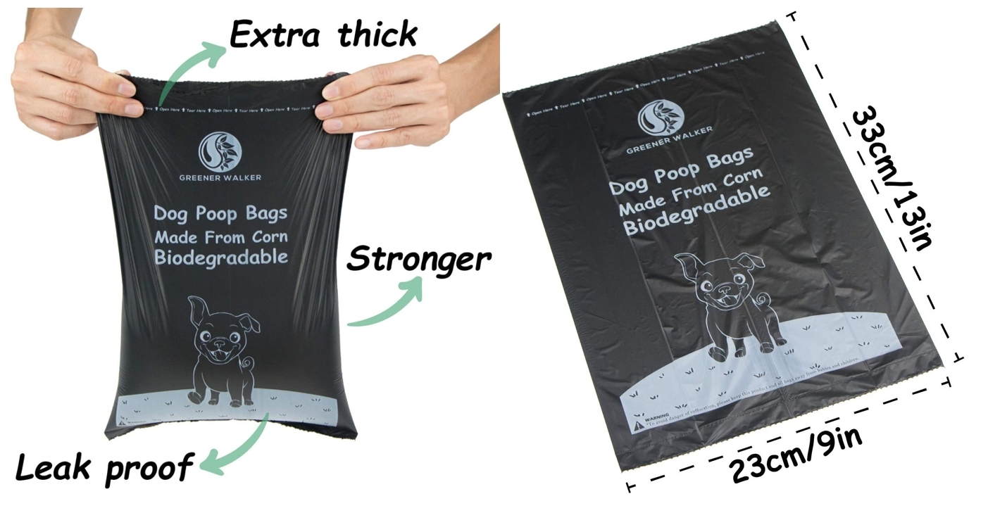 Pack 540 bolsas biodegradables para excrementos de perro Greener Walker detalles